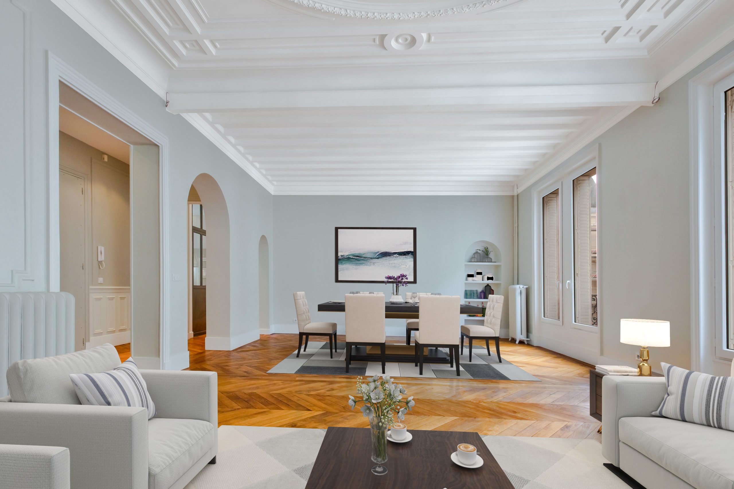 confiez la rénovation de votre appartement haussmannien à paris à des experts. conseil, design sur-mesure et respect du patrimoine pour un intérieur élégant et moderne.